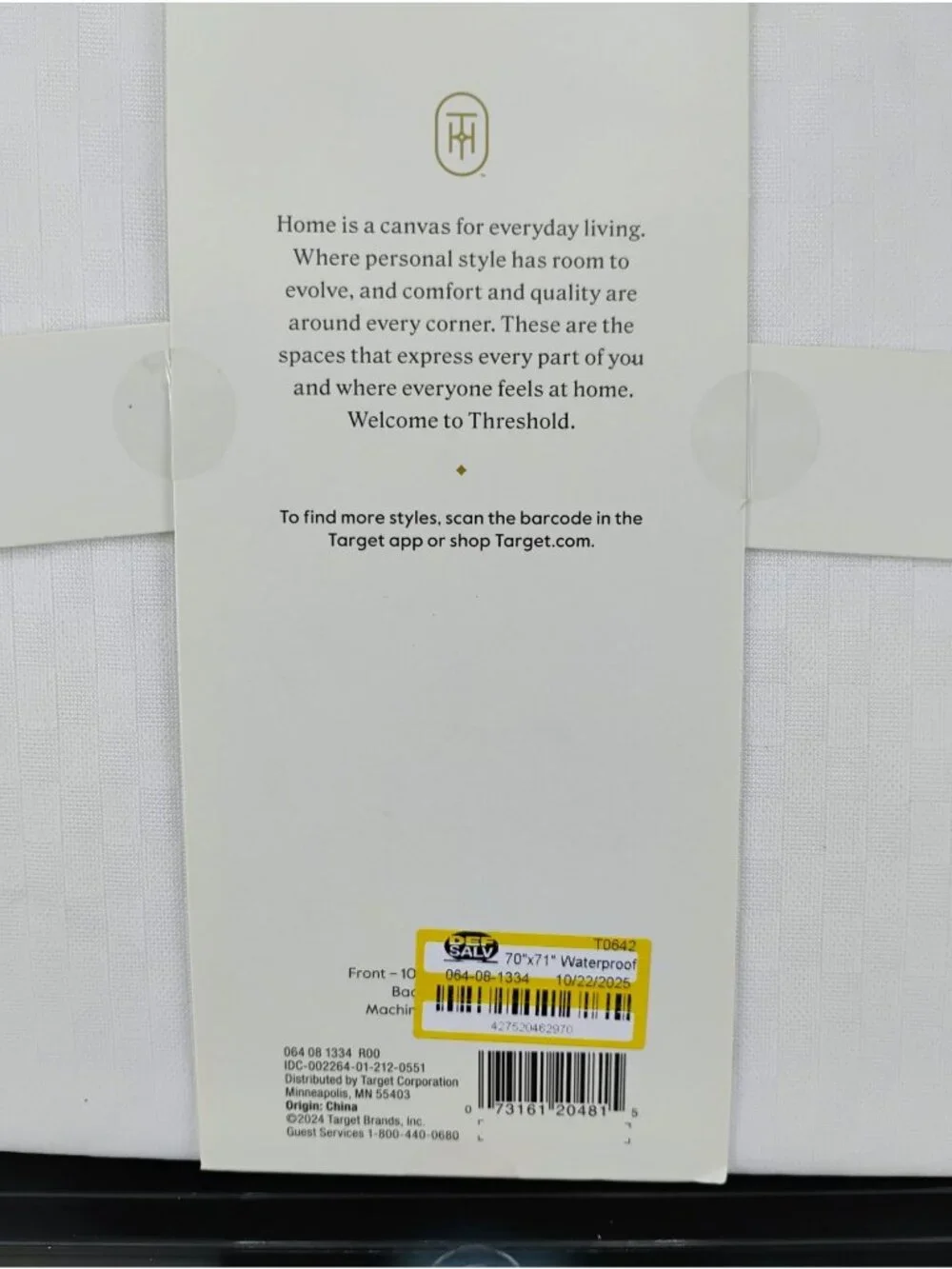 Threshold Fabric Heavy Weight Shower Liner White Waterproof 71
